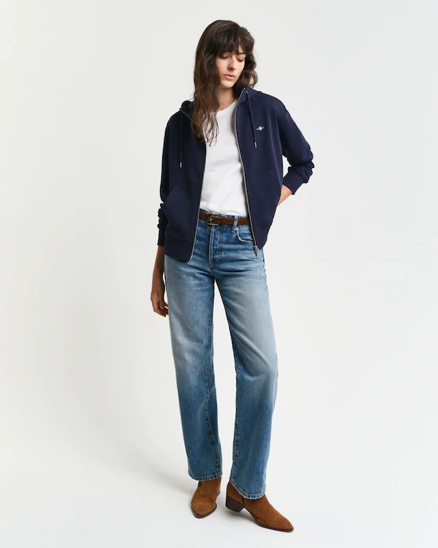 Gant Kapuzensweatjacke »SHIELD ZIP HOODIE« Grafische GANT-Stickerei auf der Brust
