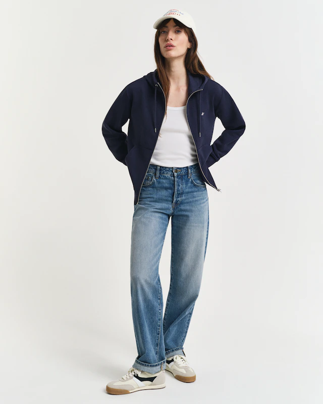 Gant Kapuzensweatjacke »SHIELD ZIP HOODIE« Grafische GANT-Stickerei auf der Brust