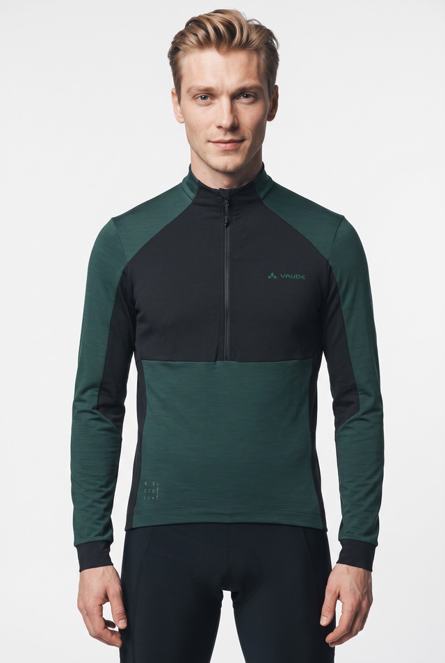 VAUDE Radtrikot »MEN'S KURO HALFZIP LS TRICOT« für Radsport, mit zwei offenen Rückentaschen