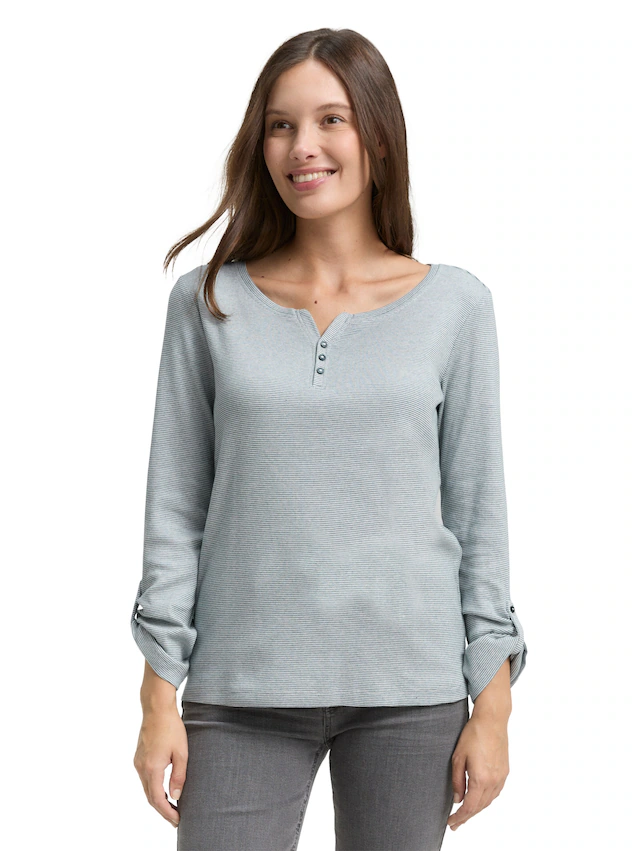 TOM TAILOR Henleyshirt mit Turn-Up-Arm