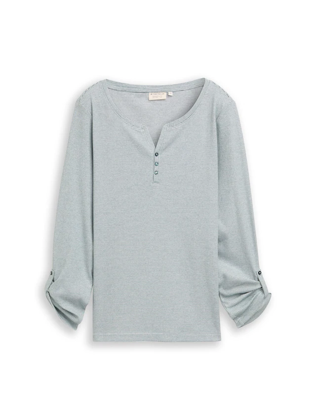 TOM TAILOR Henleyshirt mit Turn-Up-Arm