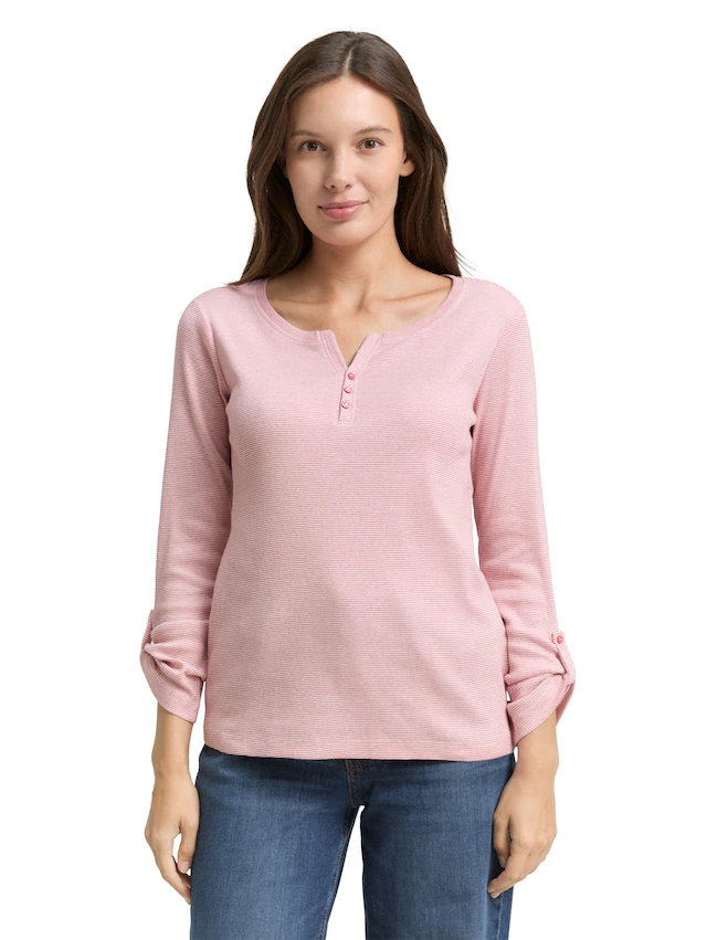 TOM TAILOR Henleyshirt mit Turn-Up-Arm