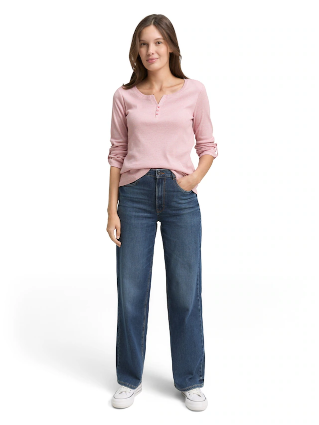 TOM TAILOR Henleyshirt mit Turn-Up-Arm