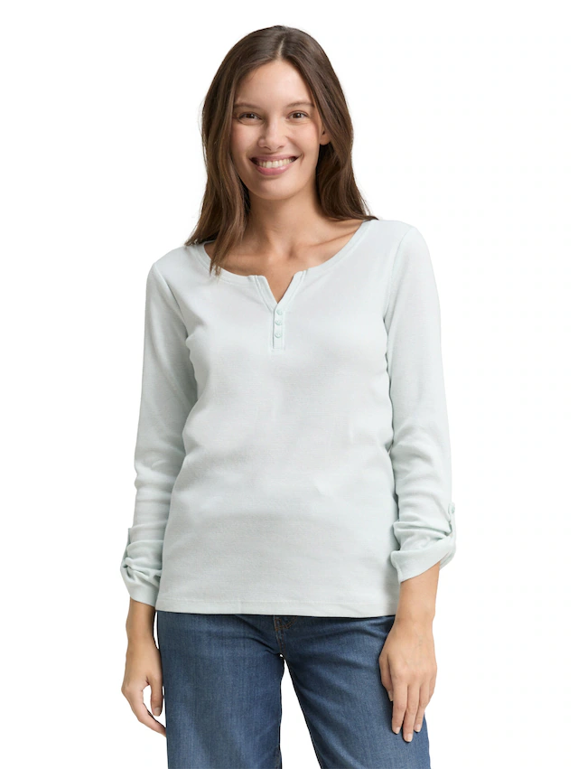 TOM TAILOR Henleyshirt mit Turn-Up-Arm