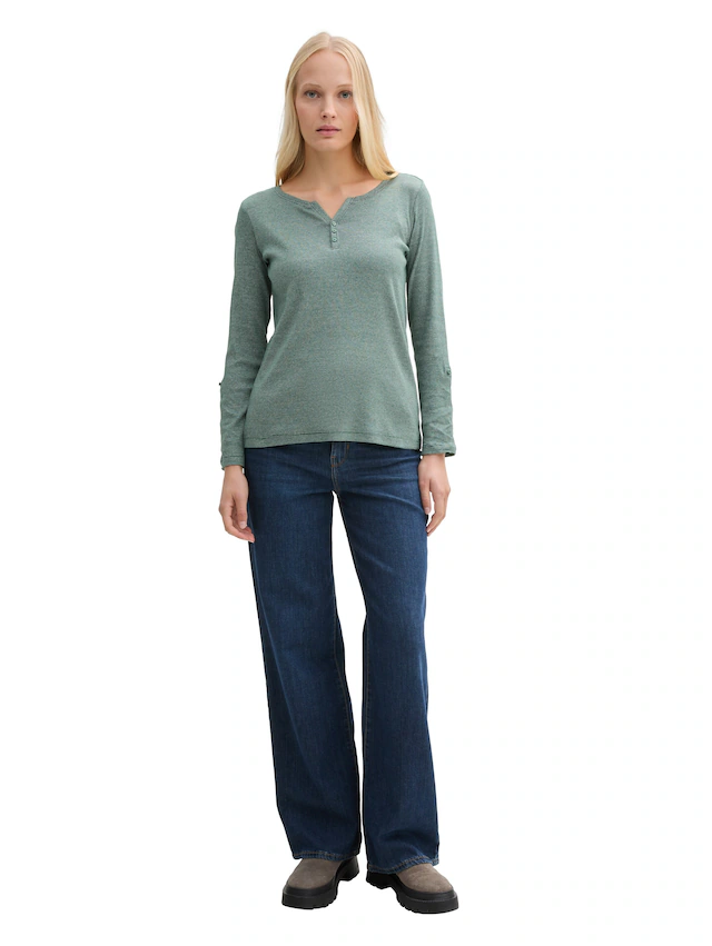 TOM TAILOR Henleyshirt mit Turn-Up-Arm