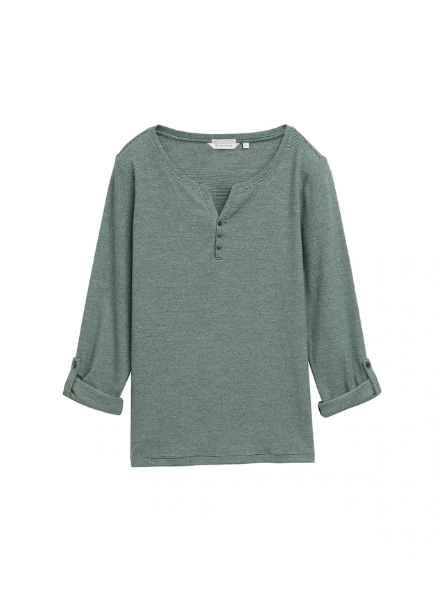TOM TAILOR Henleyshirt mit Turn-Up-Arm