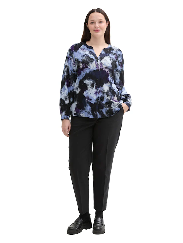 TOM TAILOR PLUS Langarmbluse mit Allover-Print