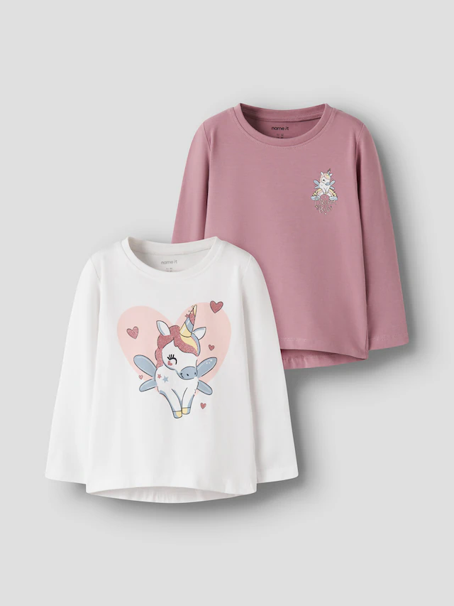 Name It T-Shirt »NMFVIX 2P LS TOP« Packung, 2er-Pack, 2 Baumwollmischung, Druck