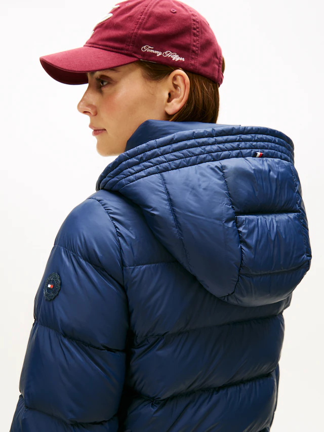 Tommy Hilfiger Steppjacke »LW DOWN CASUAL JACKET« mit Kapuze mit Logoprägung