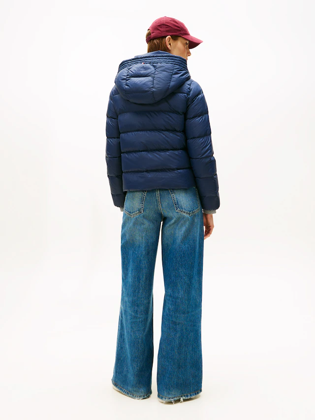 Tommy Hilfiger Steppjacke »LW DOWN CASUAL JACKET« mit Kapuze mit Logoprägung