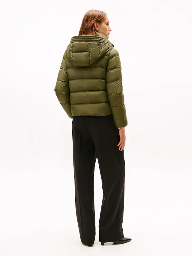 Tommy Hilfiger Steppjacke »LW DOWN CASUAL JACKET« mit Kapuze mit Logoprägung