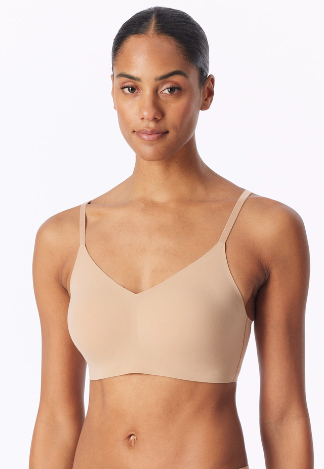 Schiesser Bustier »Invisible Soft« Mikrofaser, herausnehmbare Pads, V-Ausschnitt, Lasercut-Abschlüsse