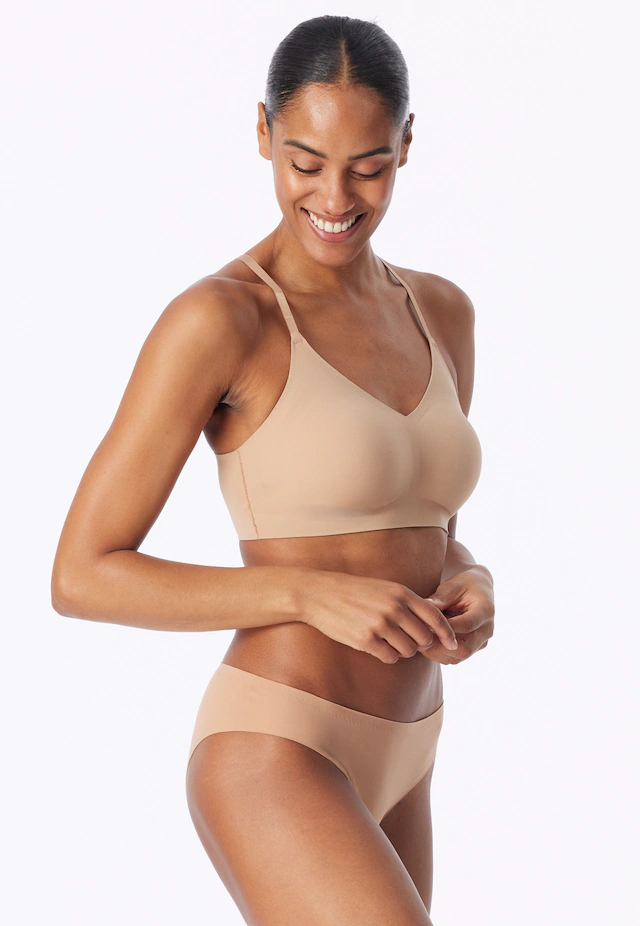 Schiesser Bustier »Invisible Soft« Mikrofaser, herausnehmbare Pads, V-Ausschnitt, Lasercut-Abschlüsse