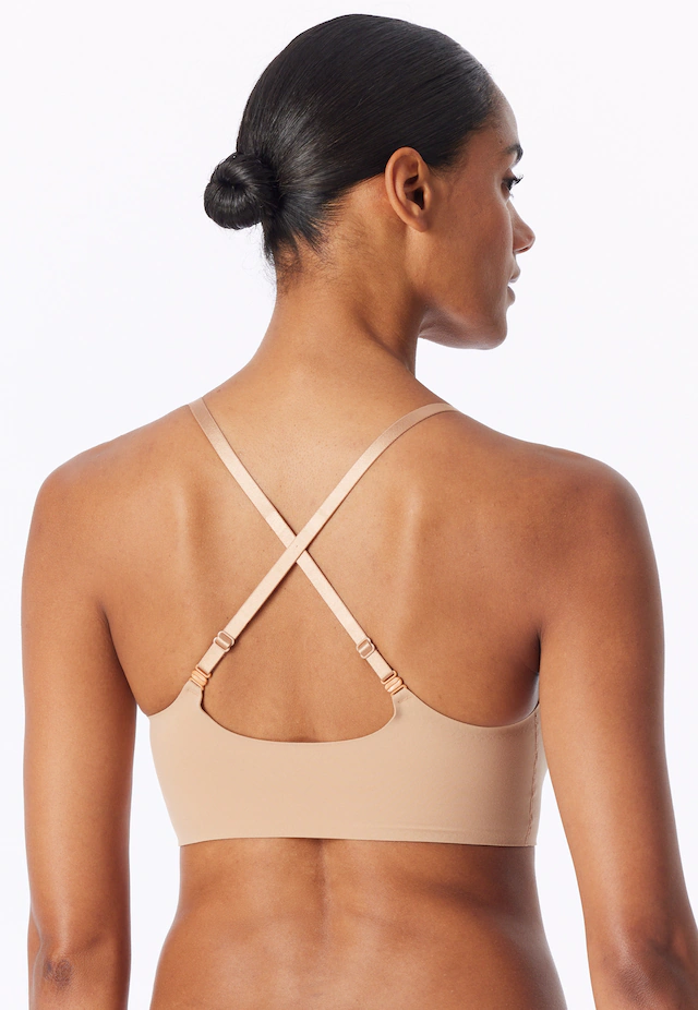 Schiesser Bustier »Invisible Soft« Mikrofaser, herausnehmbare Pads, V-Ausschnitt, Lasercut-Abschlüsse