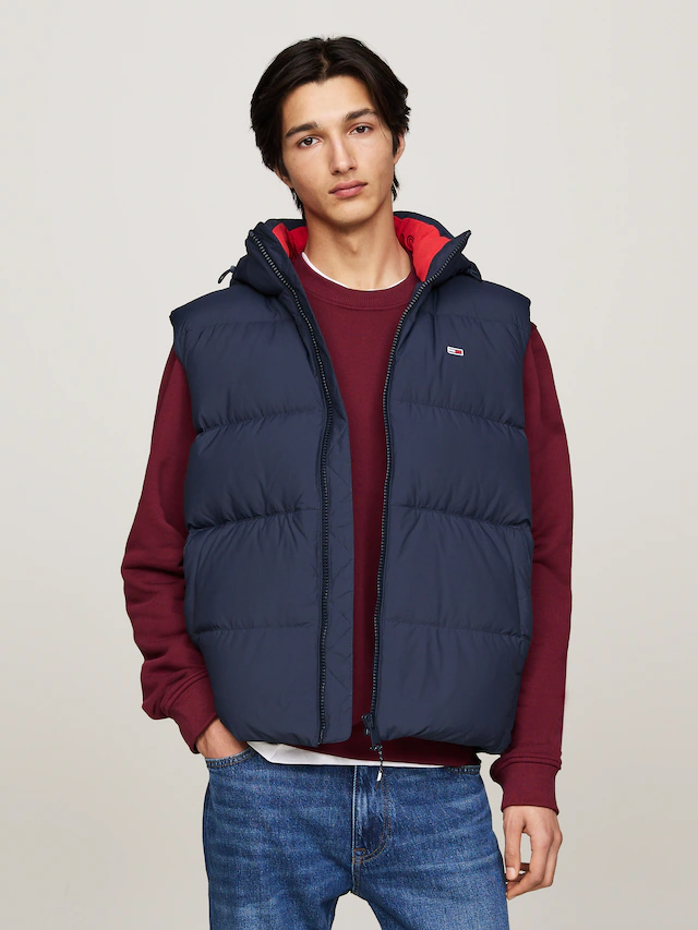 Tommy Jeans Steppweste »TJM ESSENTIAL DOWN VEST EXT« abnehmbare Kapuze mit Kordelzug