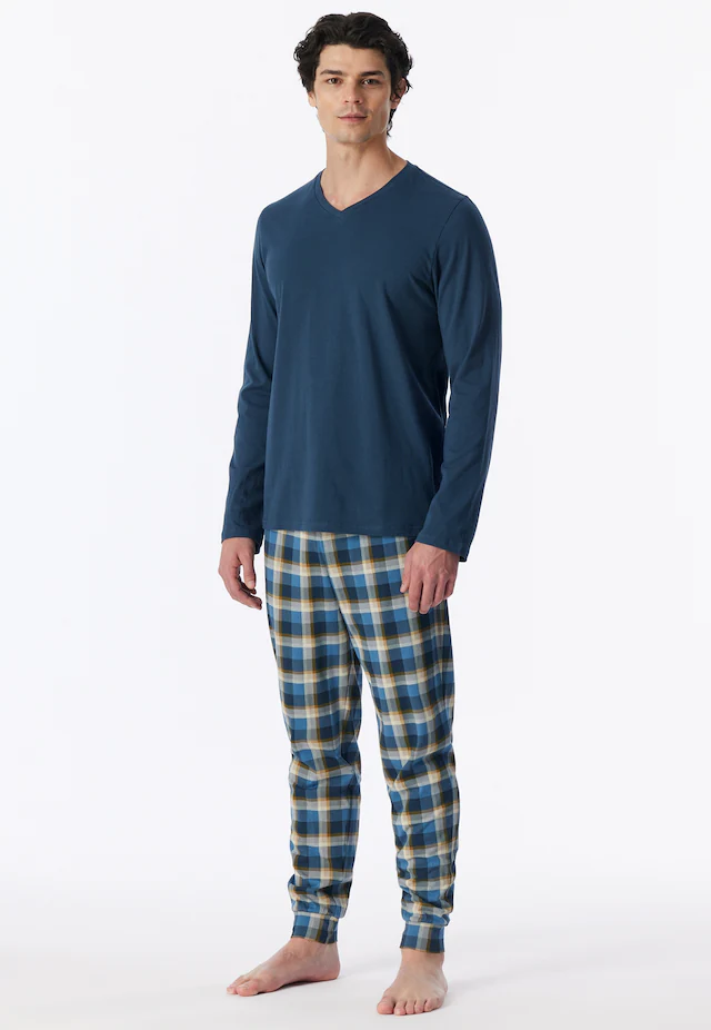 Schiesser Schlafanzug »Casual Essentials« 2 mit bequemen Bündchen