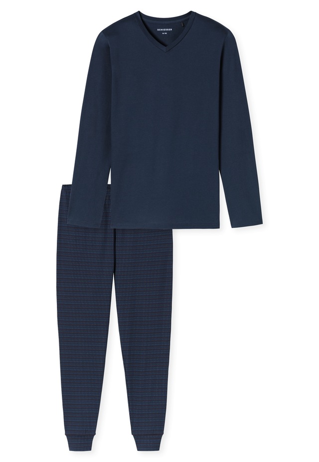 Schiesser Schlafanzug »Casual Essentials« 2 mit bequemen Bündchen