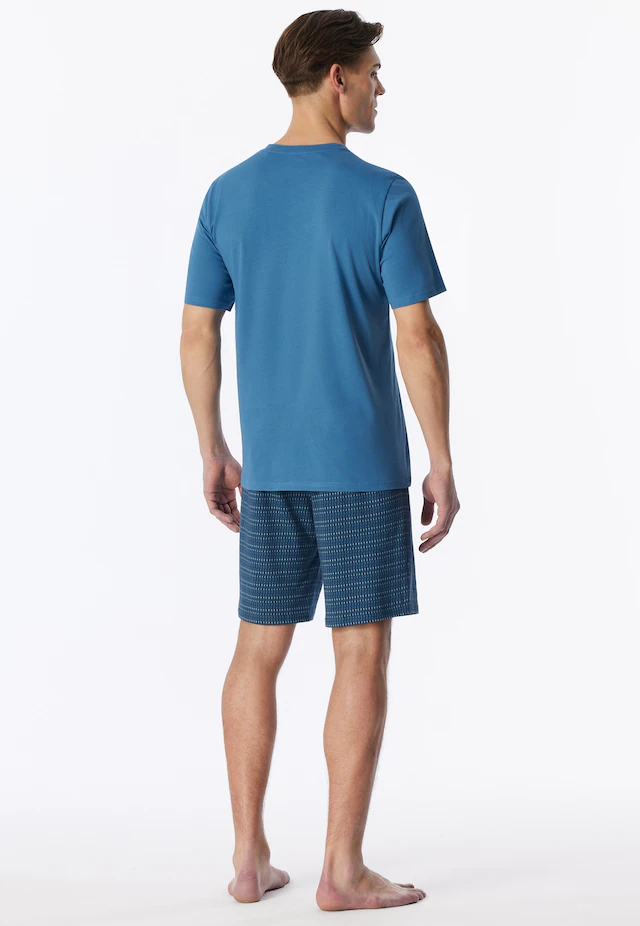 Schiesser Pyjama »Casual Essentials« 0, 2 mit unifarbenem Oberteil und gemusterter Hose