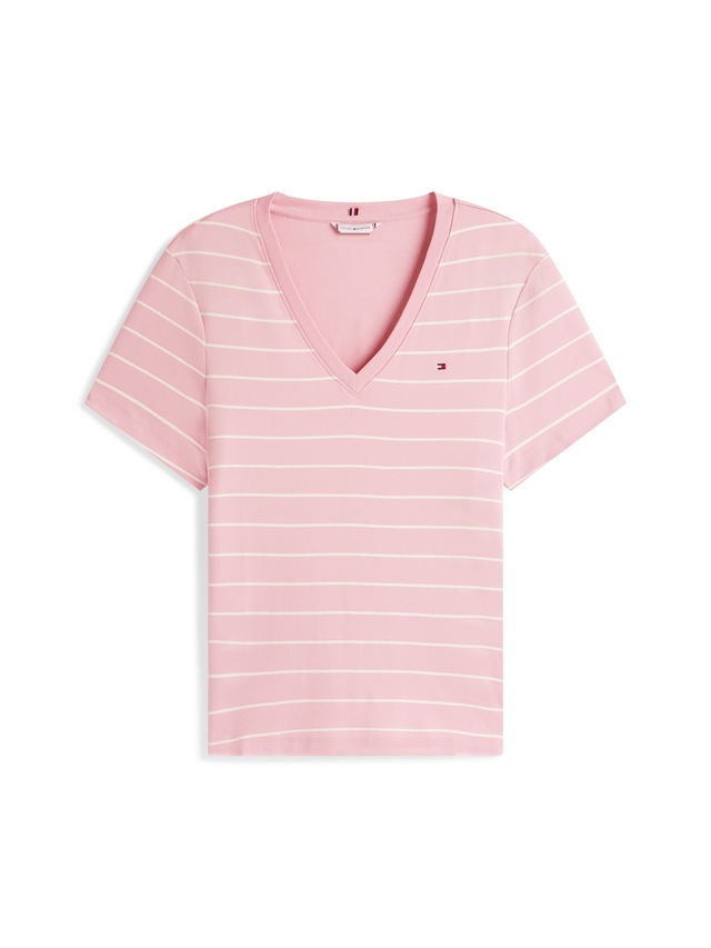 Tommy Hilfiger Curve V-Shirt »CRV SLIM CODY V-NK SS« in großen Größen, Baumwoll-Qualität
