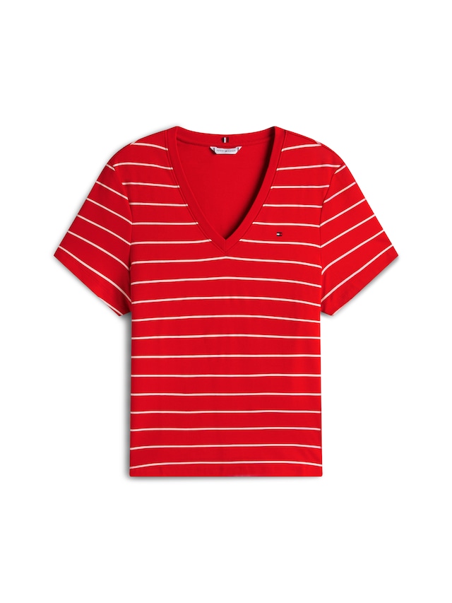 Tommy Hilfiger Curve V-Shirt »CRV SLIM CODY V-NK SS« in großen Größen, Baumwoll-Qualität