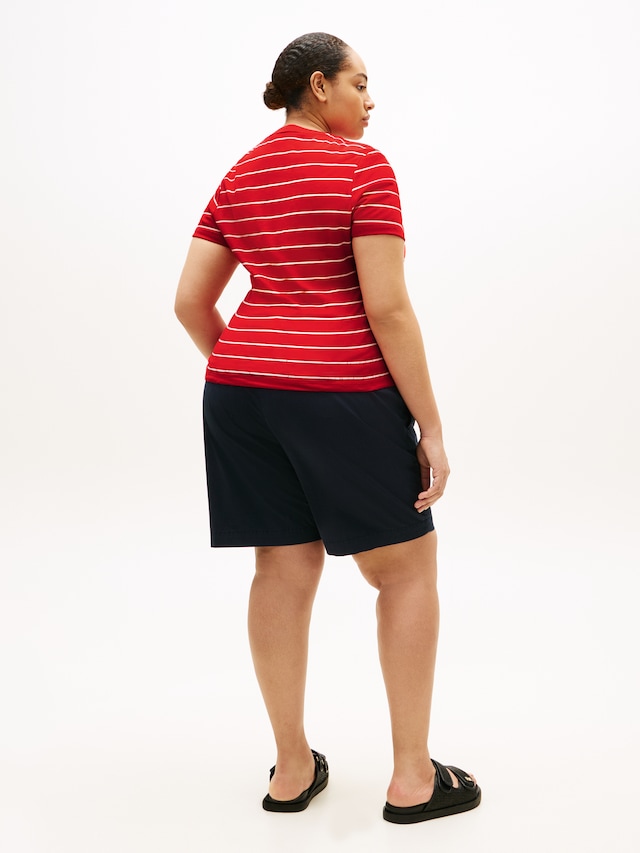 Tommy Hilfiger Curve V-Shirt »CRV SLIM CODY V-NK SS« in großen Größen, Baumwoll-Qualität