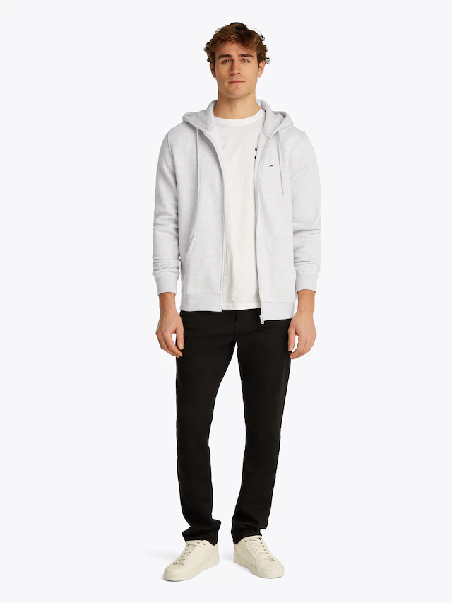 Tommy Jeans Kapuzensweatjacke »TJM REGULAR S FLAG ZIP FLEECE THRU« mit bestickten Markenlogo auf Brusthöhe