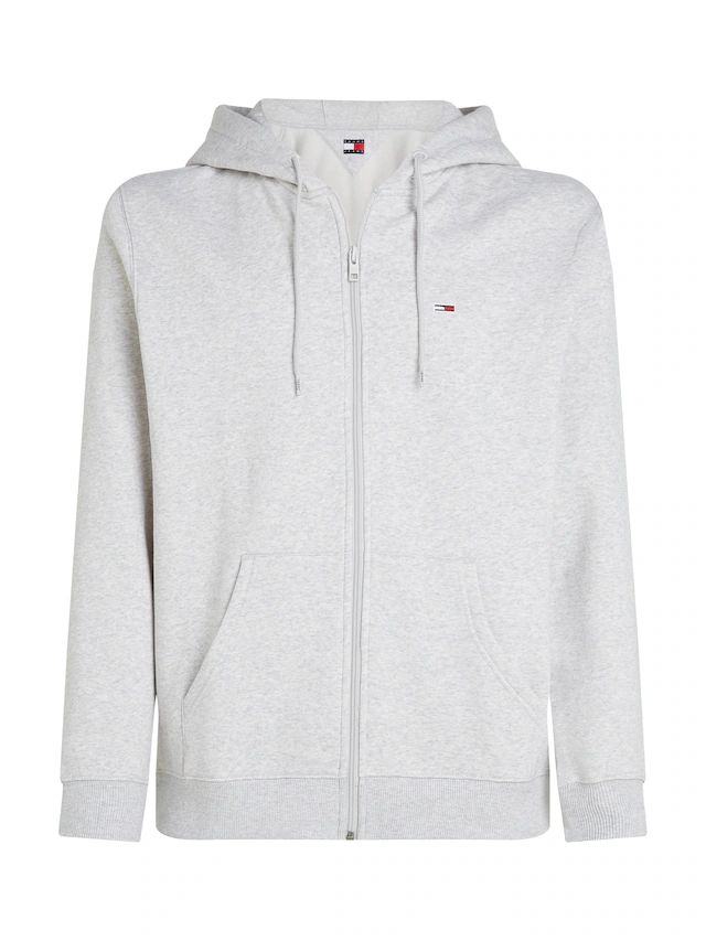 Tommy Jeans Kapuzensweatjacke »TJM REGULAR S FLAG ZIP FLEECE THRU« mit bestickten Markenlogo auf Brusthöhe