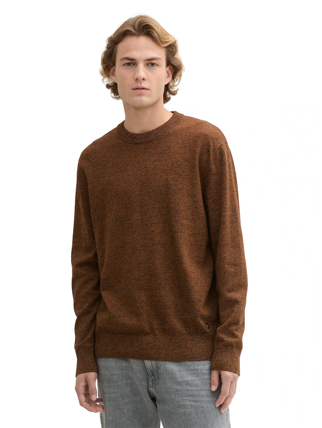 TOM TAILOR Denim Strickpullover in melierter Optik