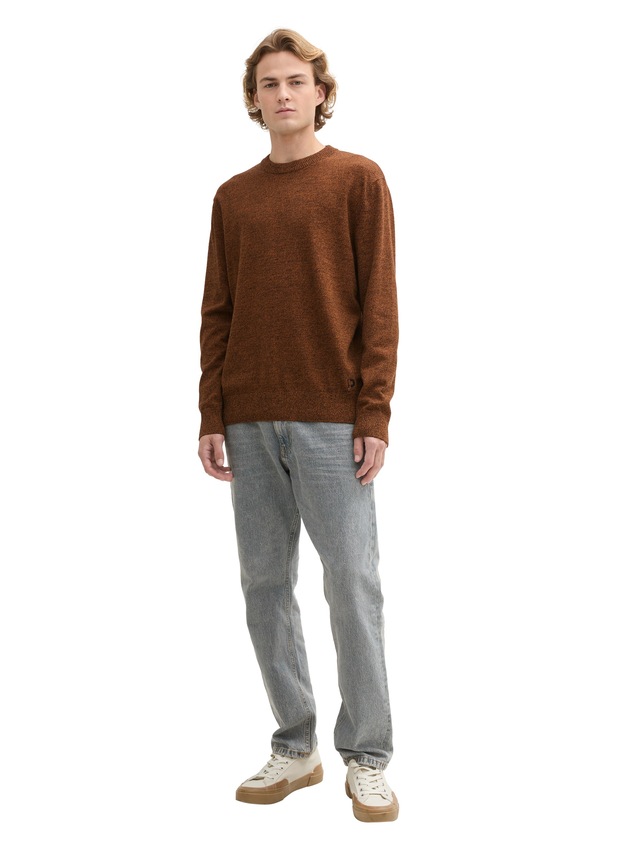 TOM TAILOR Denim Strickpullover in melierter Optik