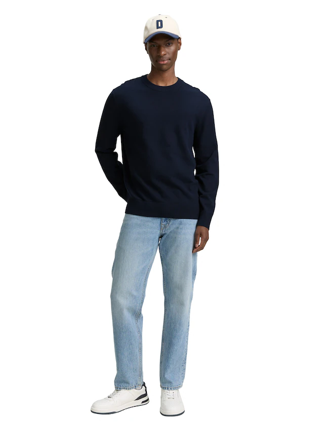 TOM TAILOR Denim Strickpullover in melierter Optik