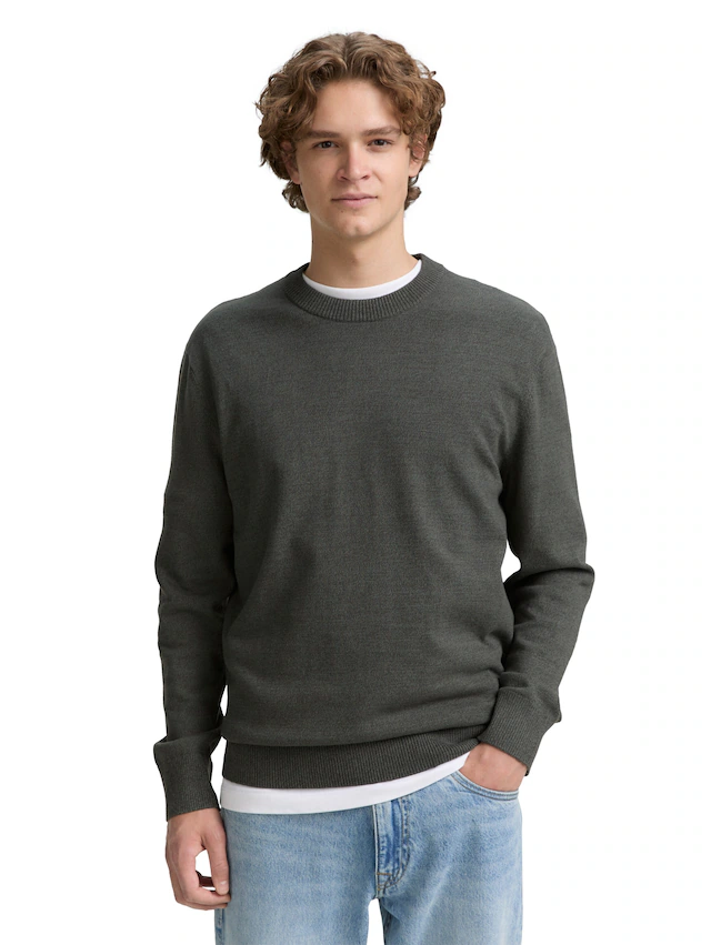 TOM TAILOR Denim Strickpullover in melierter Optik