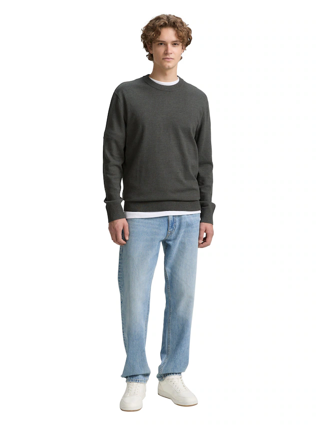 TOM TAILOR Denim Strickpullover in melierter Optik