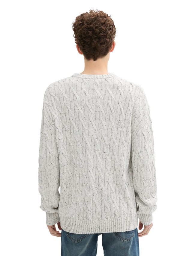 TOM TAILOR Denim Rundhalspullover mit grober Strickstruktur