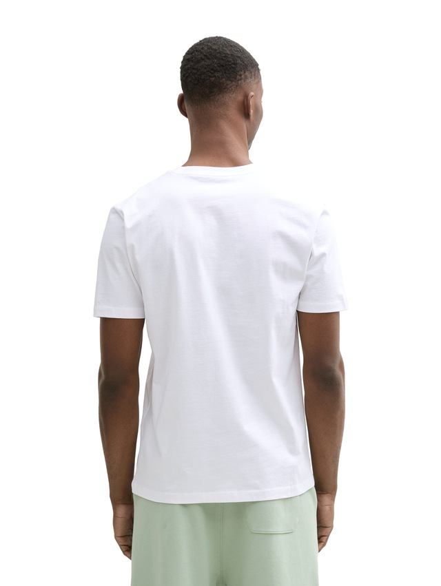 TOM TAILOR Denim Rundhalsshirt mit verschiedenen Logo Prints