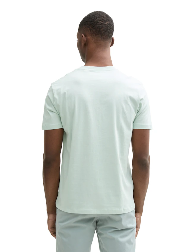 TOM TAILOR Denim Rundhalsshirt mit verschiedenen Logo Prints