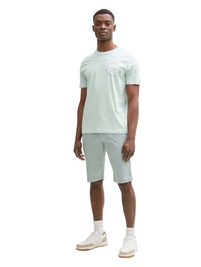 TOM TAILOR Denim Rundhalsshirt mit verschiedenen Logo Prints