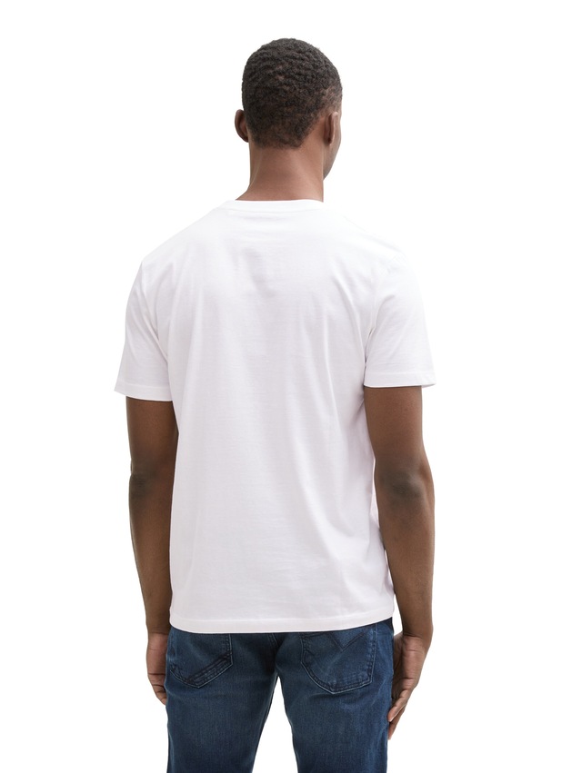 TOM TAILOR Denim Rundhalsshirt mit verschiedenen Logo Prints