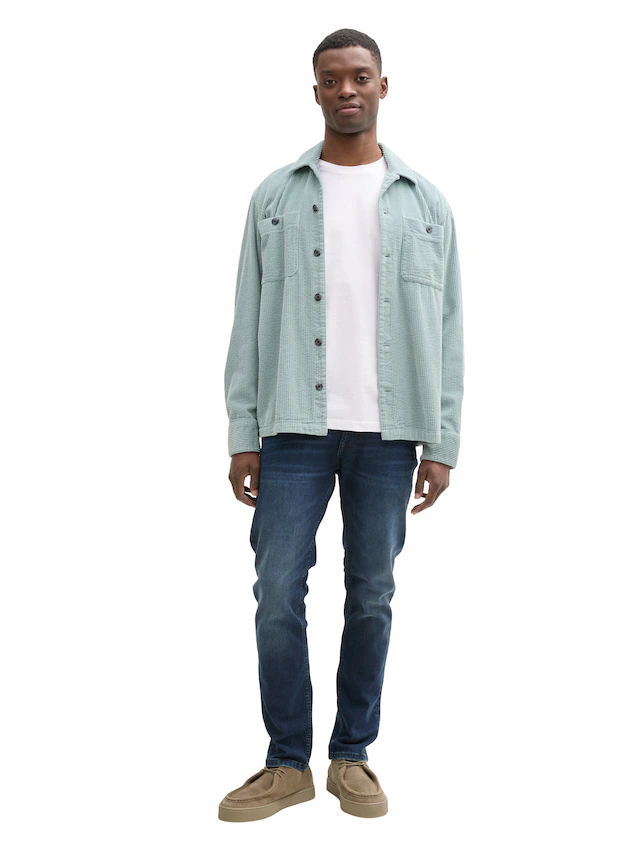TOM TAILOR Denim Rundhalsshirt mit verschiedenen Logo Prints