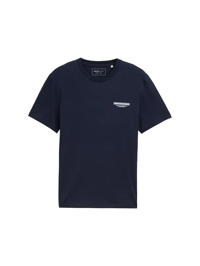 TOM TAILOR Denim Rundhalsshirt mit verschiedenen Logo Prints