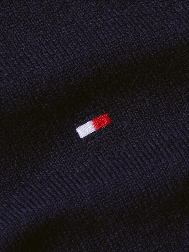 Tommy Hilfiger Polokragenpullover »PIMA ORG CTN CASHMERE LS« Flag-Stickerei auf Brust