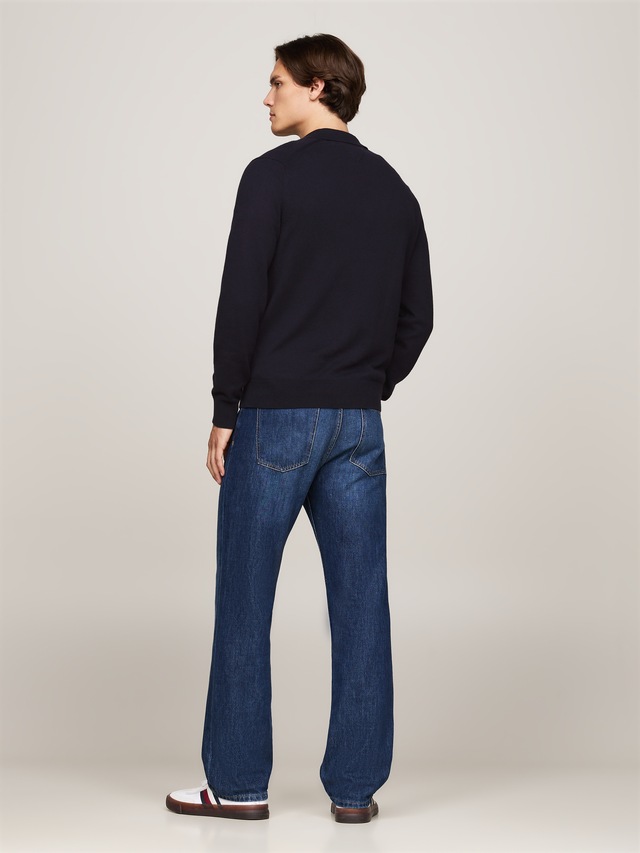 Tommy Hilfiger Polokragenpullover »PIMA ORG CTN CASHMERE LS« Flag-Stickerei auf Brust