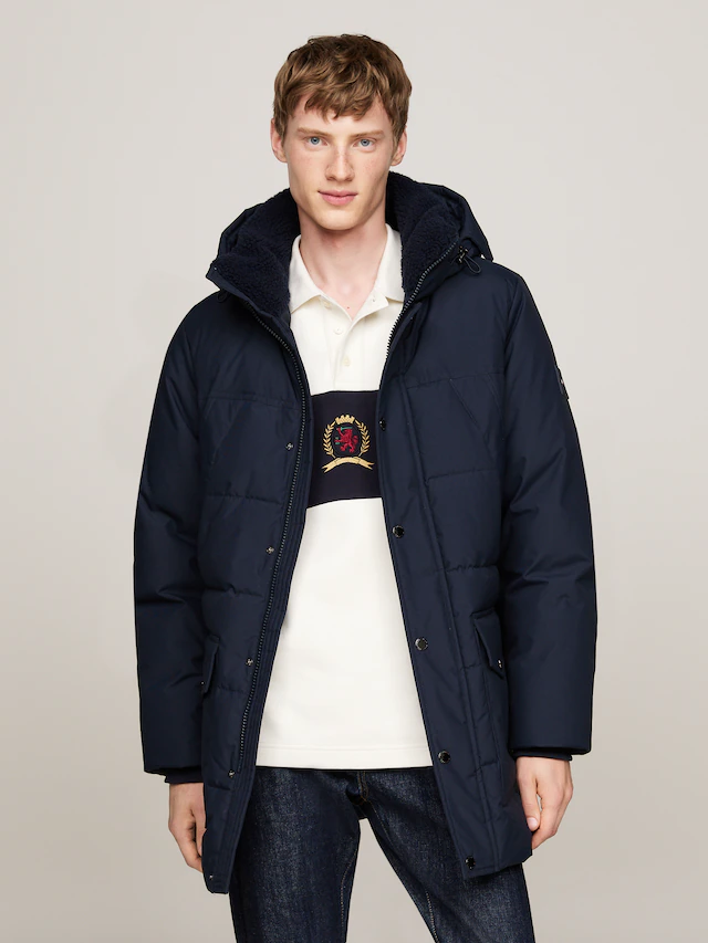Tommy Hilfiger Parka »ROCKIE UTILITY PARKA« mit Kapuze Winterjacke, Outdoorjacke hoch geschlossen, Stehakragen mit Fellimitat