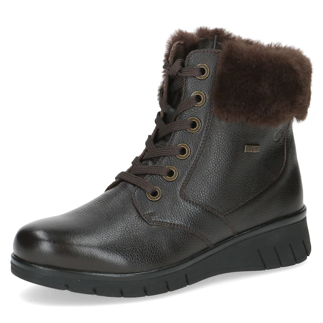 Caprice Winterboots , Keilabsatz, Schnürboots, Schnürstiefelette in Weite H (sehr weit)