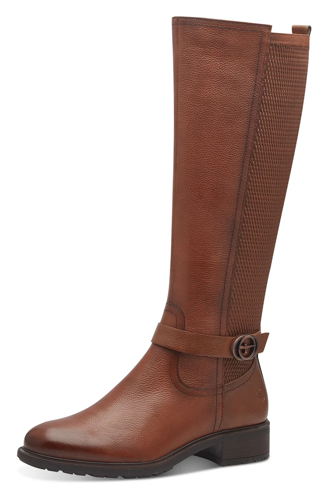 Tamaris Stiefel Blockabsatz, Langschaftstiefel mit XS-Schaft und Stretchfunktion