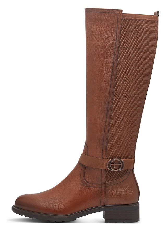 Tamaris Stiefel Blockabsatz, Langschaftstiefel mit XS-Schaft und Stretchfunktion