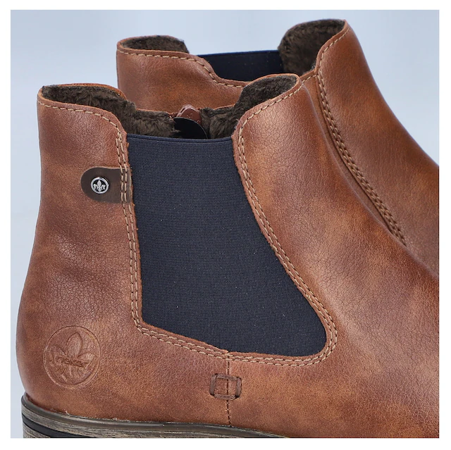 Rieker Chelseaboots , Schlupfboots, Stiefelette, Blockabsatz, mit wärmendem Textilfutter