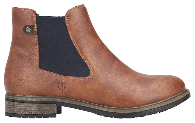 Rieker Chelseaboots , Schlupfboots, Stiefelette, Blockabsatz, mit wärmendem Textilfutter