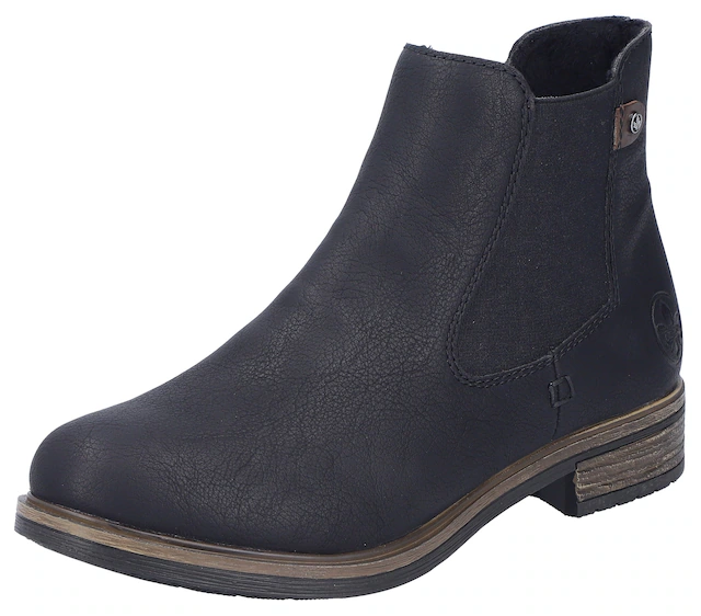 Rieker Chelseaboots , Schlupfboots, Stiefelette, Blockabsatz, mit wärmendem Textilfutter