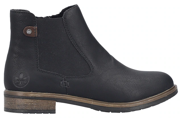 Rieker Chelseaboots , Schlupfboots, Stiefelette, Blockabsatz, mit wärmendem Textilfutter
