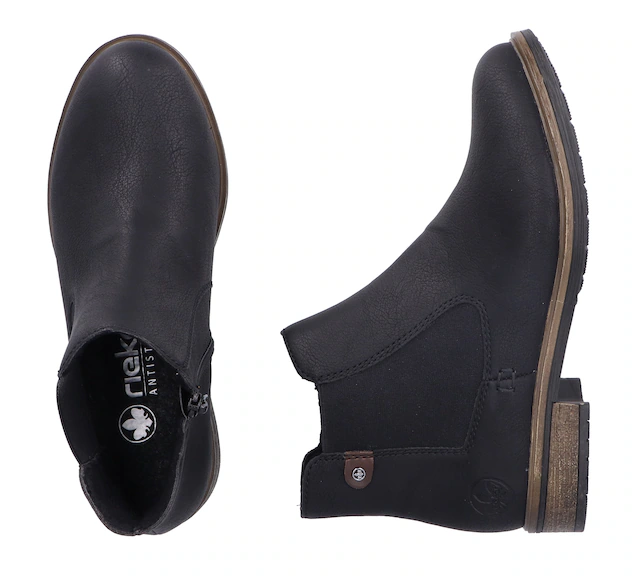 Rieker Chelseaboots , Schlupfboots, Stiefelette, Blockabsatz, mit wärmendem Textilfutter